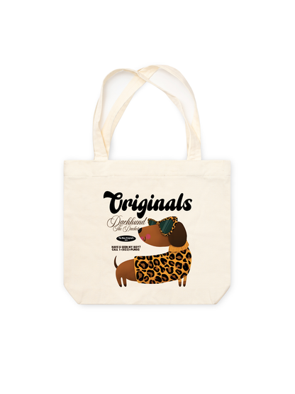 Túi Tote Leopard Dachshund