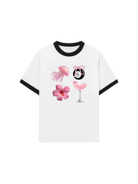 Áo Thun Ringer Relaxed Fit Summer Vibes Pink Summer Vibes