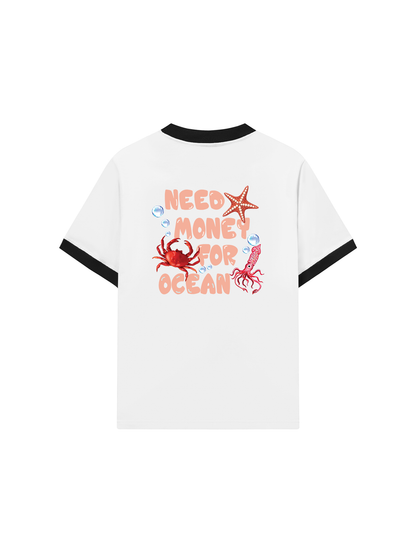 Áo Thun Ringer Relaxed Fit Need Money For Ocean