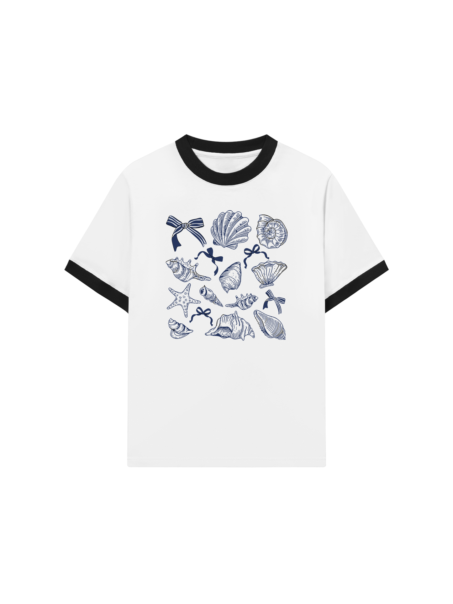 Áo Thun Ringer Relaxed Fit Ocean Blue Vibes