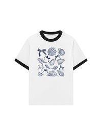 Áo Thun Ringer Relaxed Fit Ocean Blue Vibes