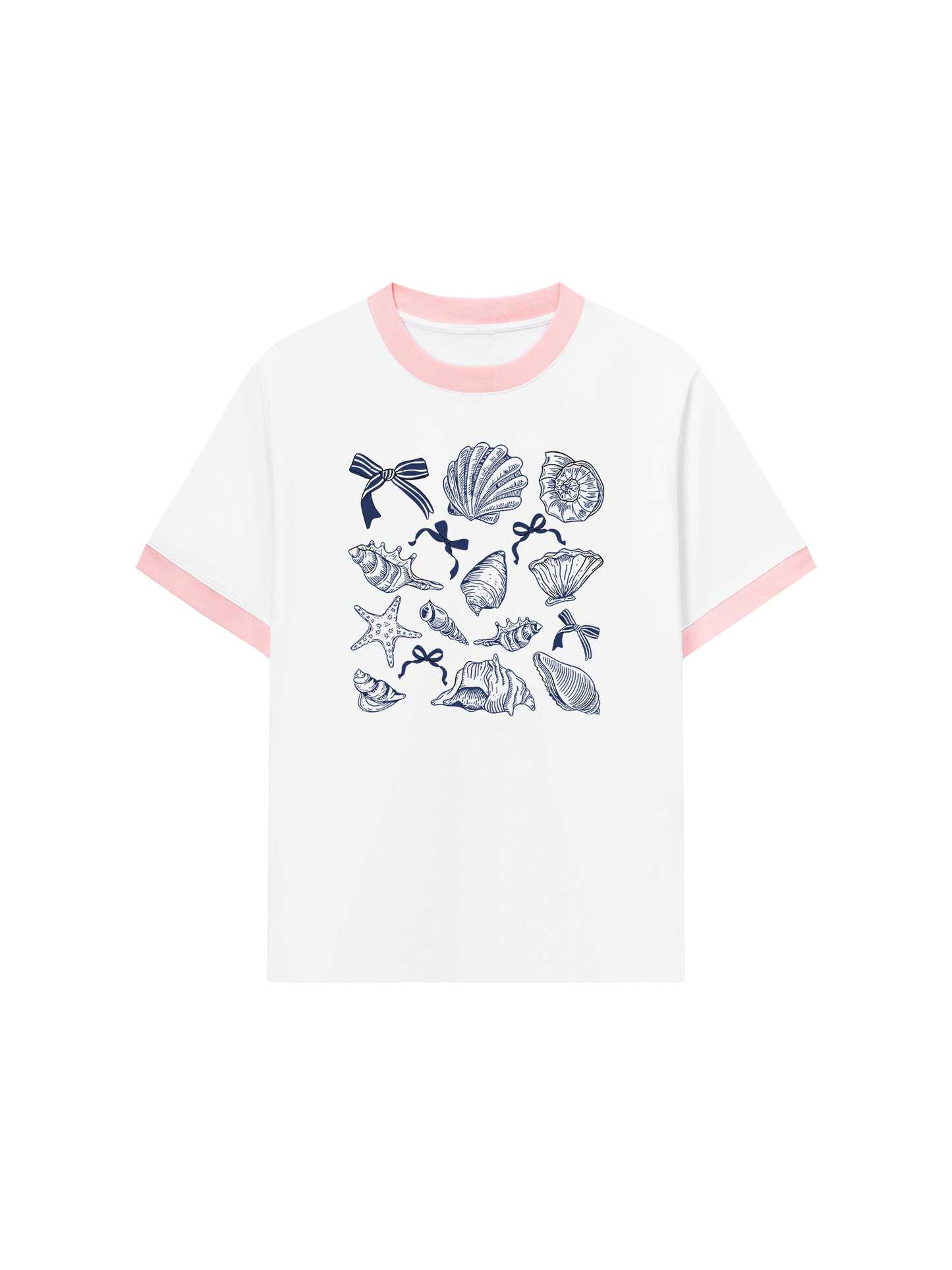 Áo Thun Ringer Relaxed Fit Ocean Blue Vibes