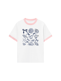 Áo Thun Ringer Relaxed Fit Ocean Blue Vibes