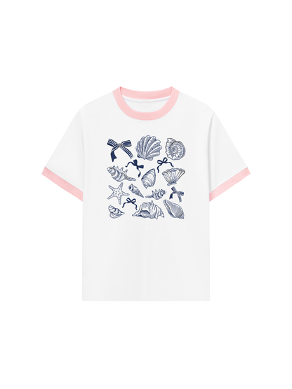 Áo Thun Ringer Relaxed Fit Ocean Blue Vibes