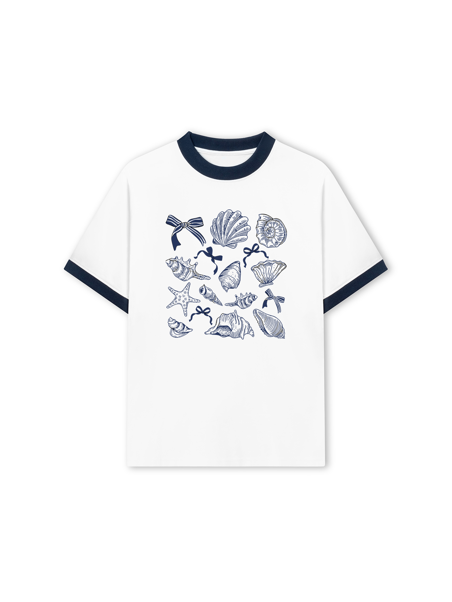 Áo Thun Ringer Relaxed Fit Ocean Blue Vibes