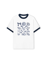 Áo Thun Ringer Relaxed Fit Ocean Blue Vibes