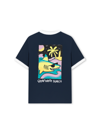 Áo Thun Ringer Relaxed Fit Ocean Cute Shark