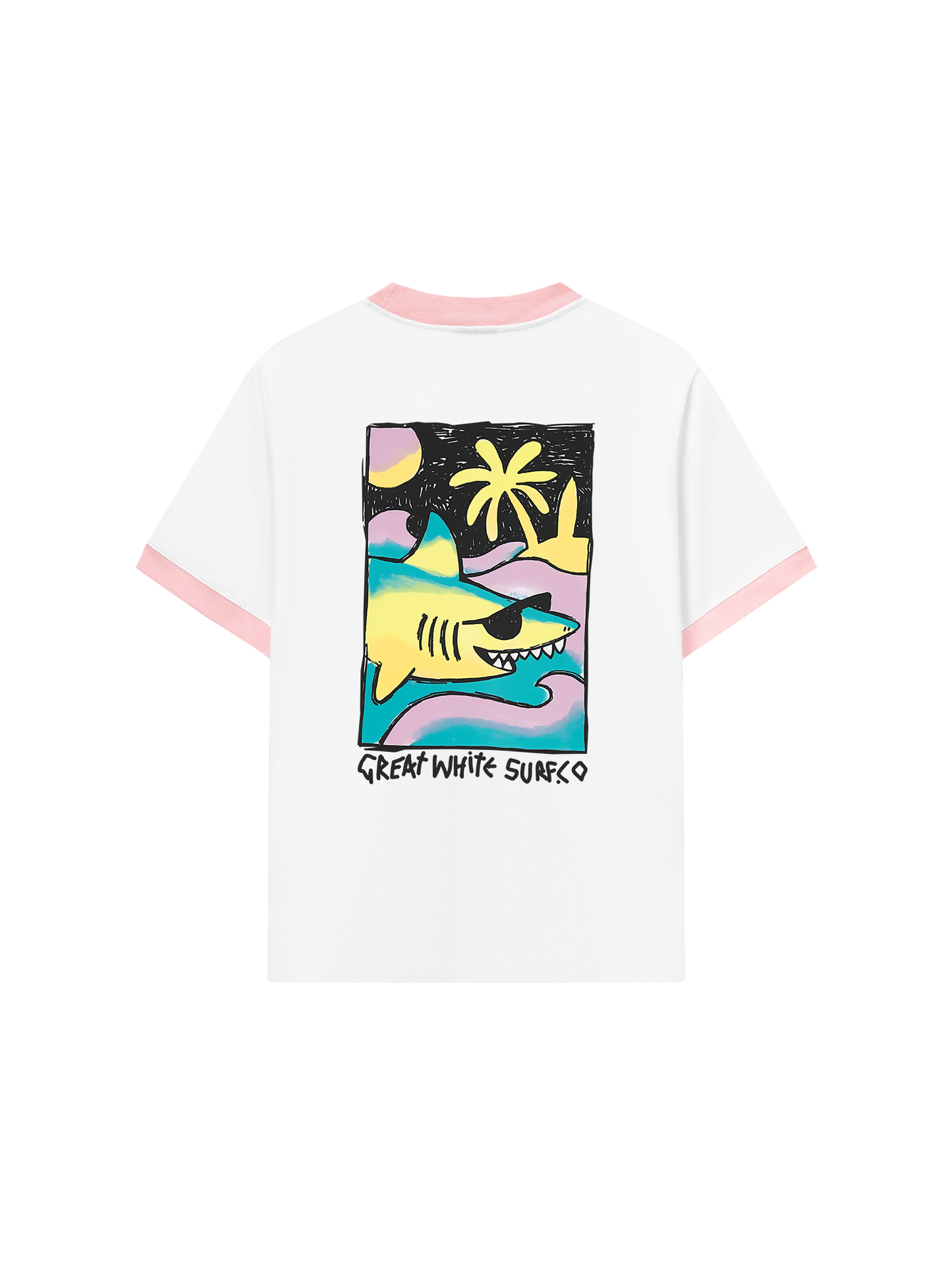 Áo Thun Ringer Relaxed Fit Ocean Cute Shark