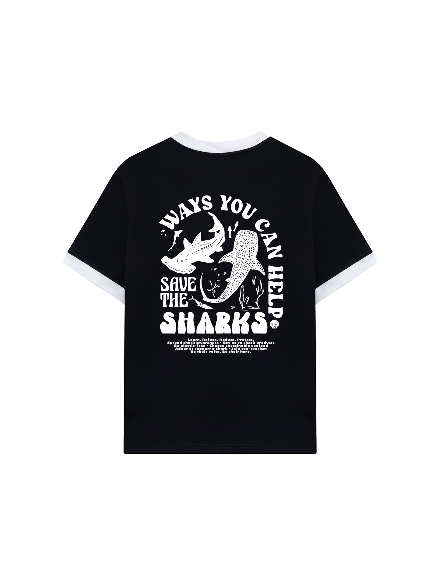 Áo Thun Ringer Relaxed Fit Ocean Save The Shark