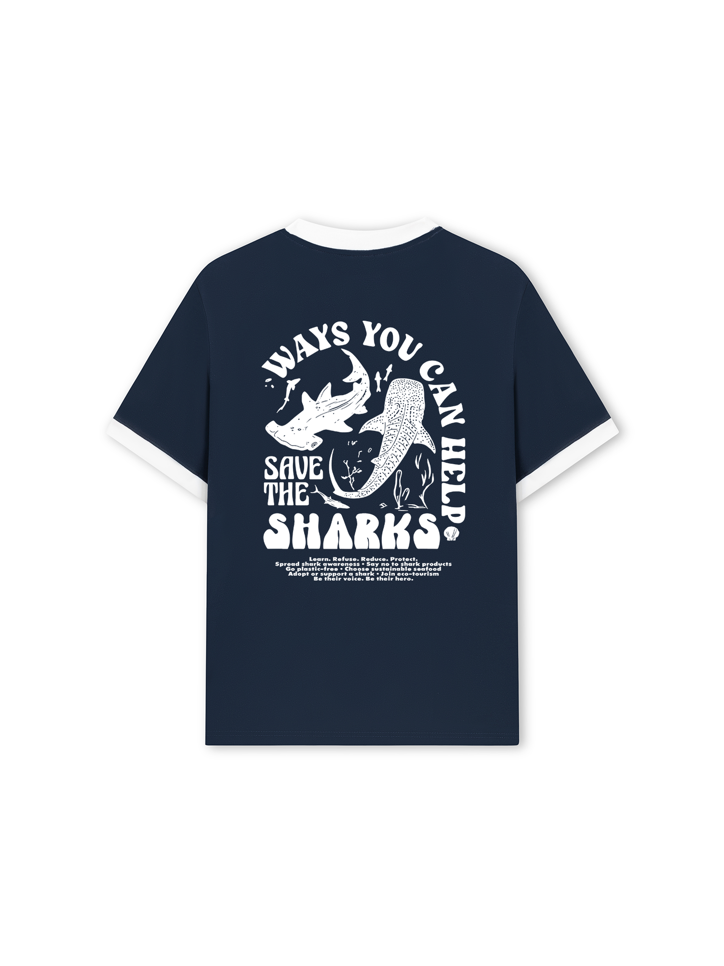 Áo Thun Ringer Relaxed Fit Ocean Save The Shark