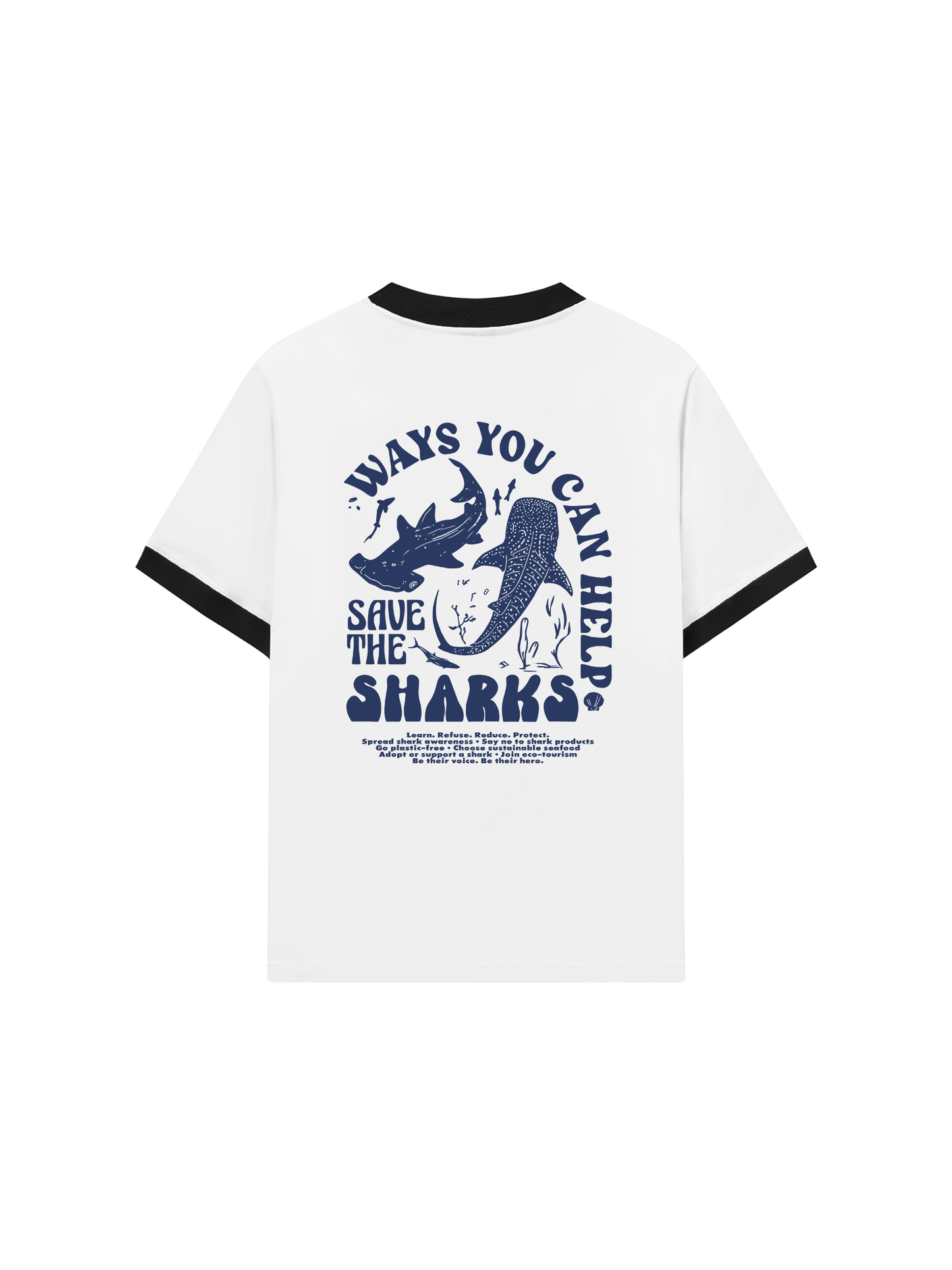 Áo Thun Ringer Relaxed Fit Ocean Save The Shark