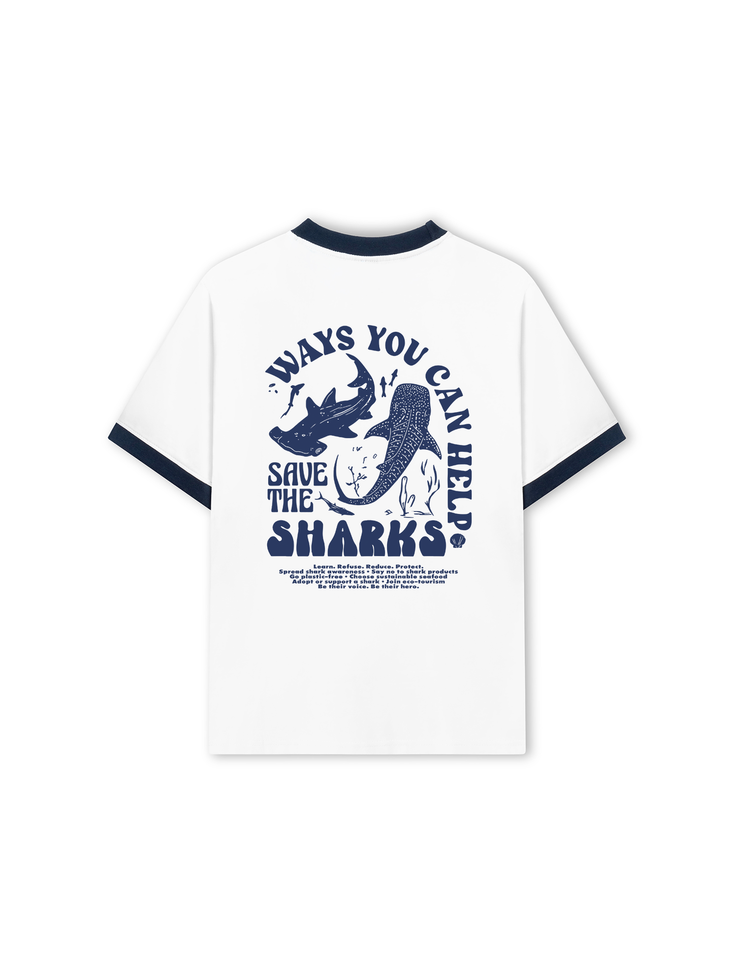 Áo Thun Ringer Relaxed Fit Ocean Save The Shark