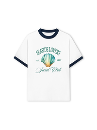 Áo Thun Ringer Relaxed Fit Ocean Seaside Love Green