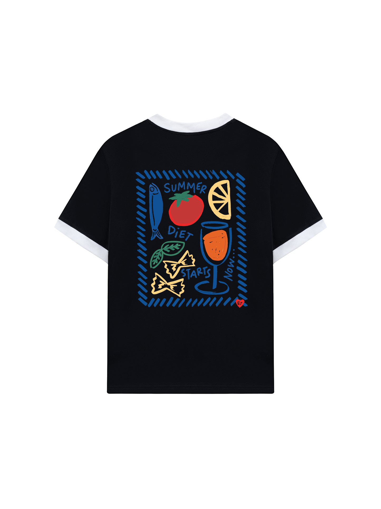 Áo Thun Ringer Relaxed Fit Ocean Summer Start Now