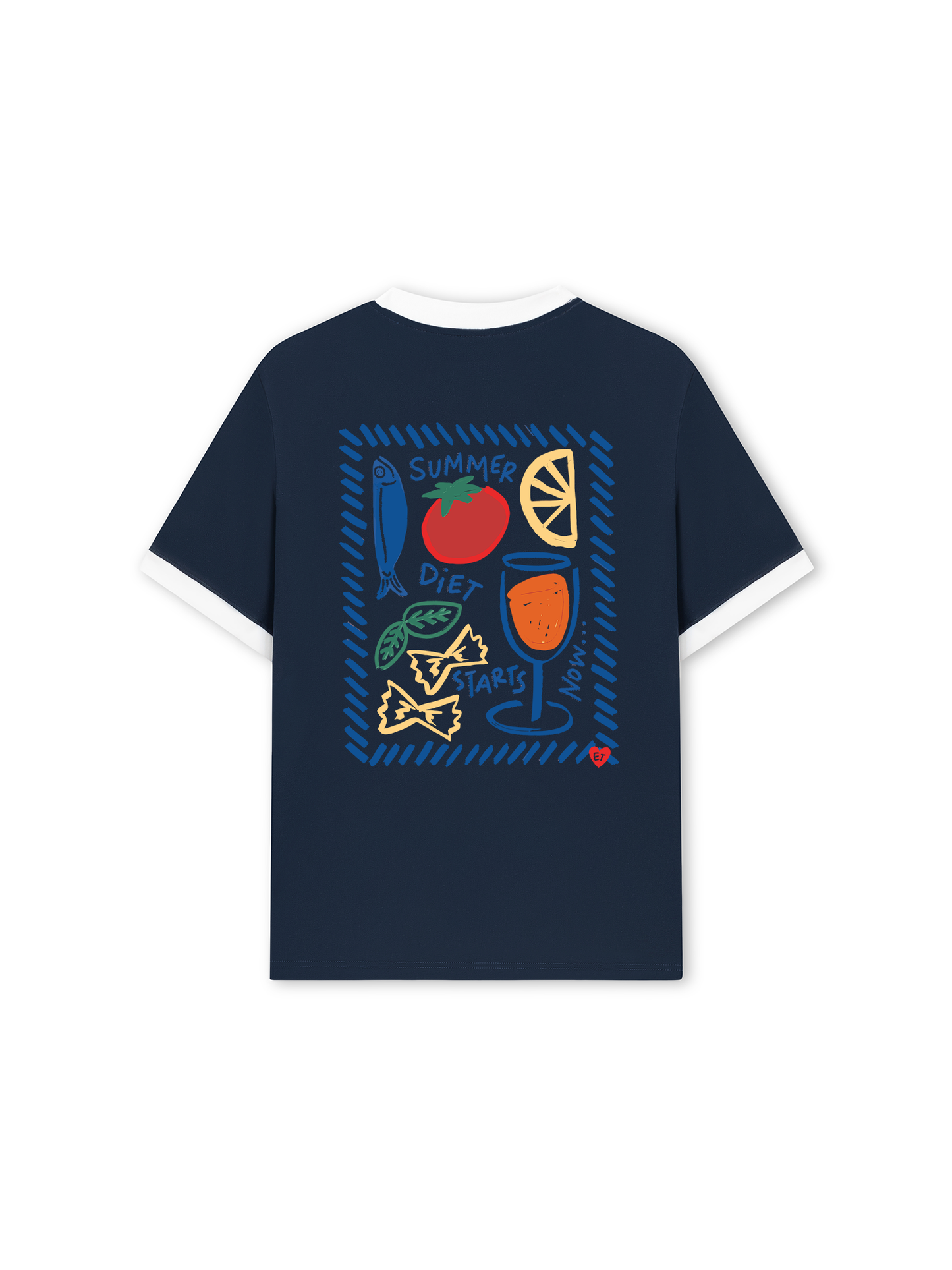 Áo Thun Ringer Relaxed Fit Ocean Summer Start Now