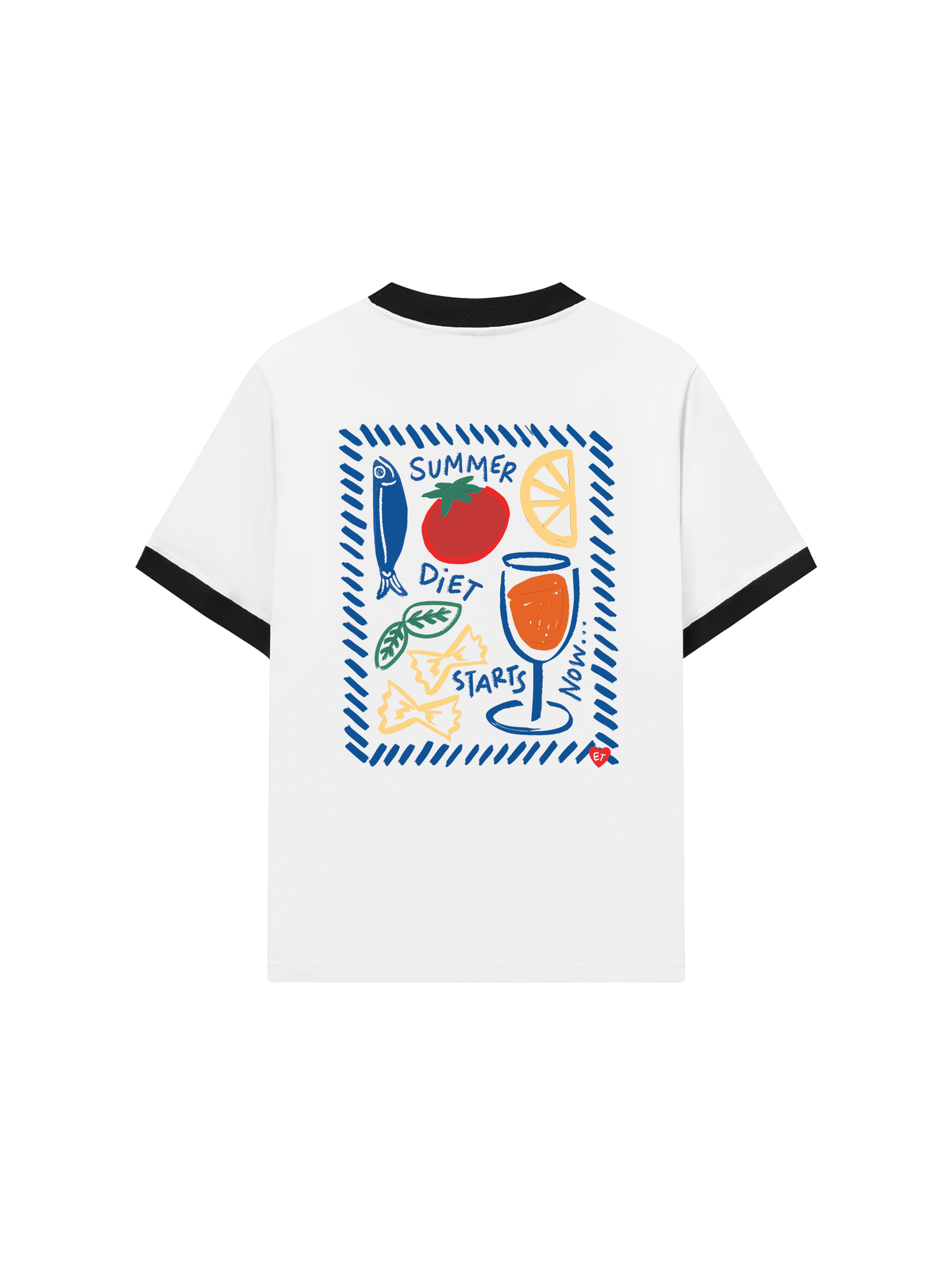 Áo Thun Ringer Relaxed Fit Ocean Summer Start Now
