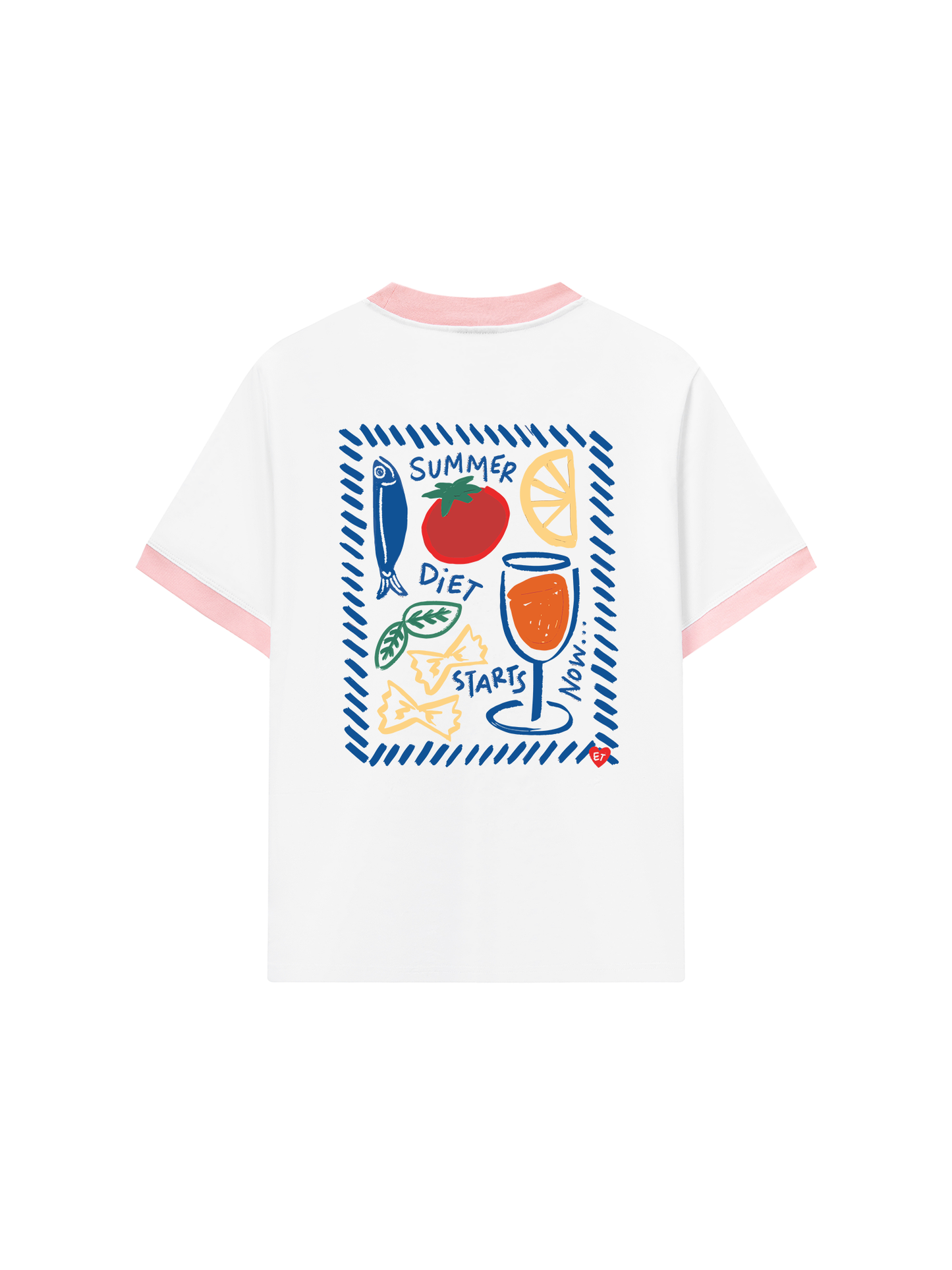 Áo Thun Ringer Relaxed Fit Ocean Summer Start Now