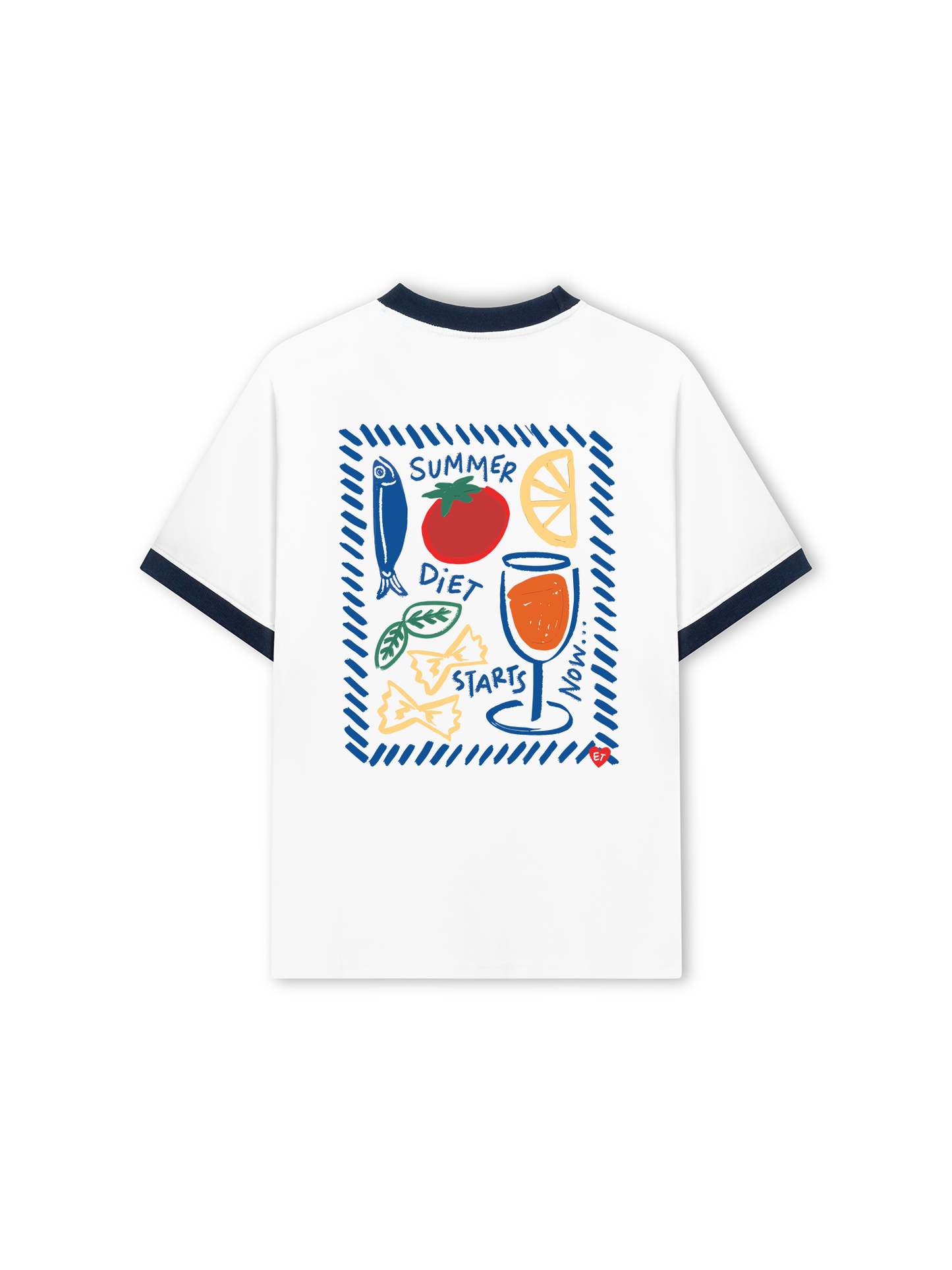 Áo Thun Ringer Relaxed Fit Ocean Summer Start Now