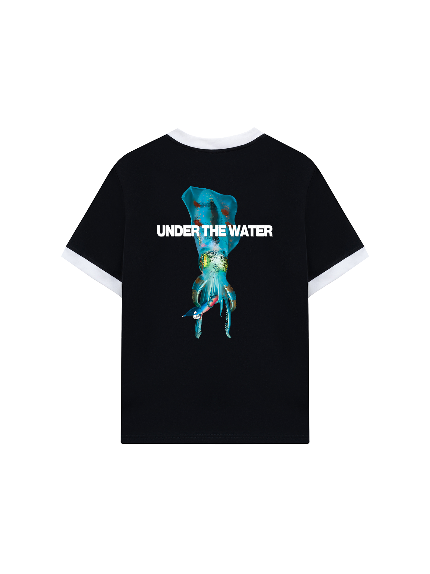 Áo Thun Ringer Relaxed Fit Ocean Under The Water Squid Ocean IRIE FISHING CLUB