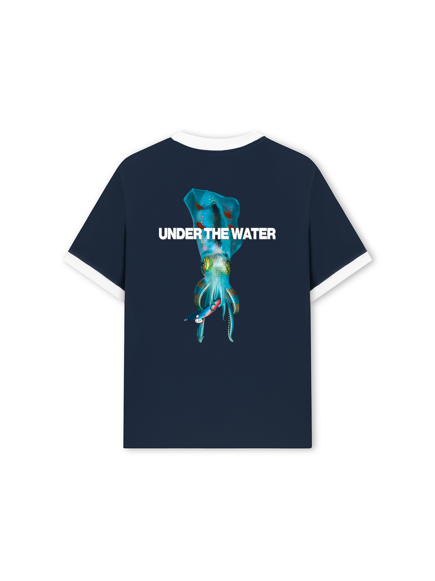 Áo Thun Ringer Relaxed Fit Ocean Under The Water Squid Ocean IRIE FISHING CLUB