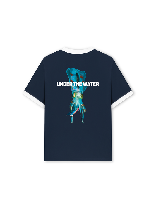 Áo Thun Ringer Relaxed Fit Ocean Under The Water Squid Ocean IRIE FISHING CLUB