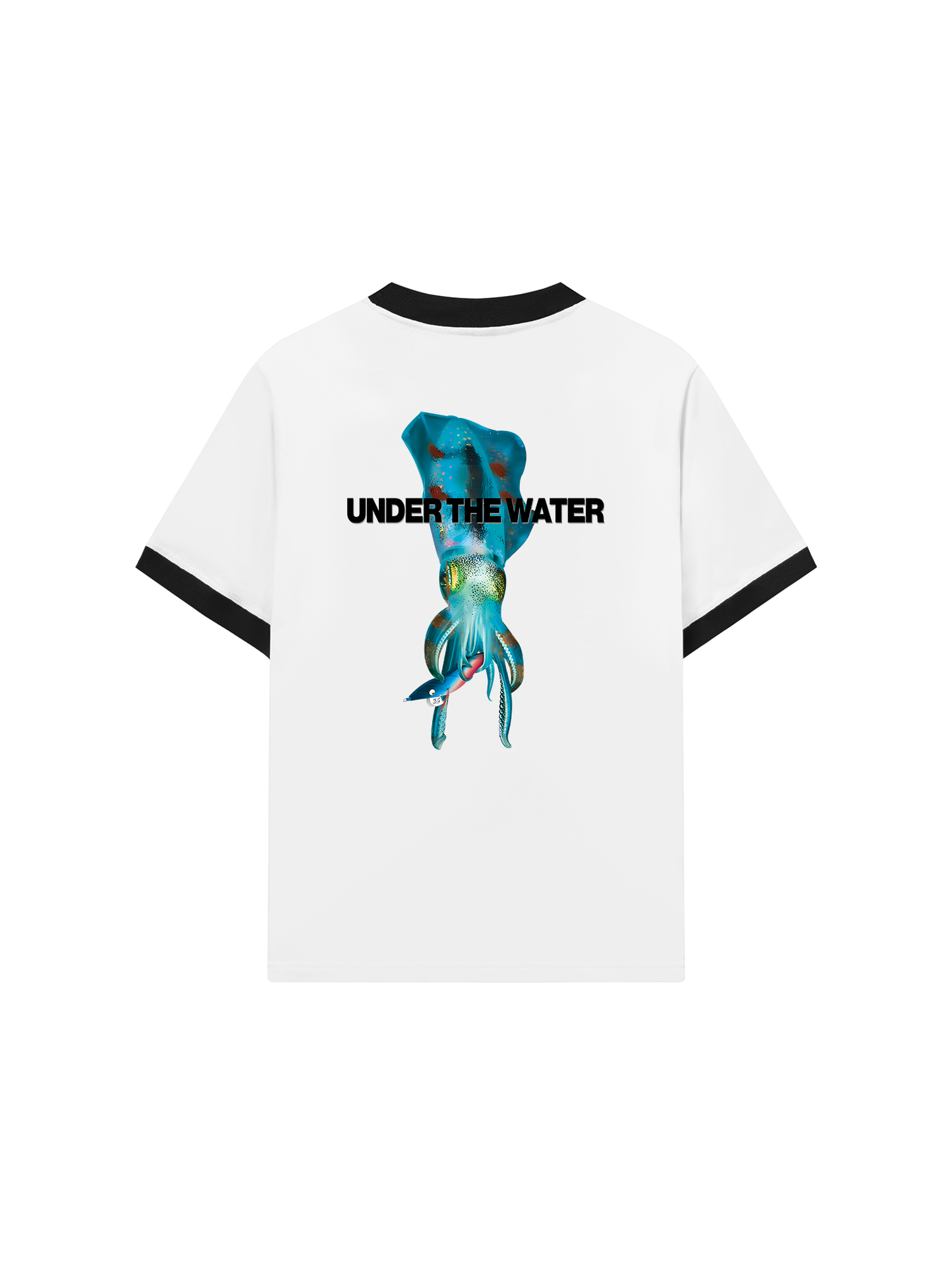 Áo Thun Ringer Relaxed Fit Ocean Under The Water Squid Ocean IRIE FISHING CLUB