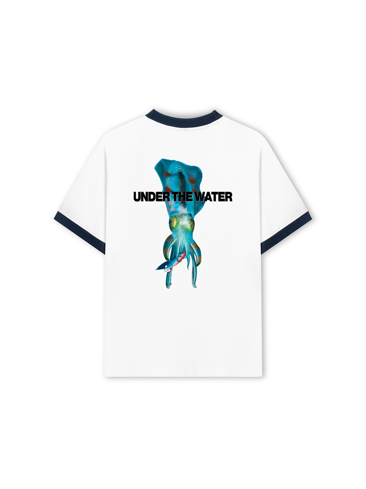 Áo Thun Ringer Relaxed Fit Ocean Under The Water Squid Ocean IRIE FISHING CLUB