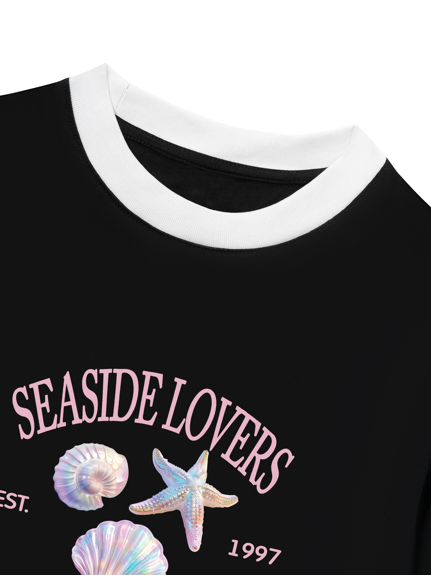 Áo Thun Ringer Relaxed Fit Ocean Hologram Seaside Lover