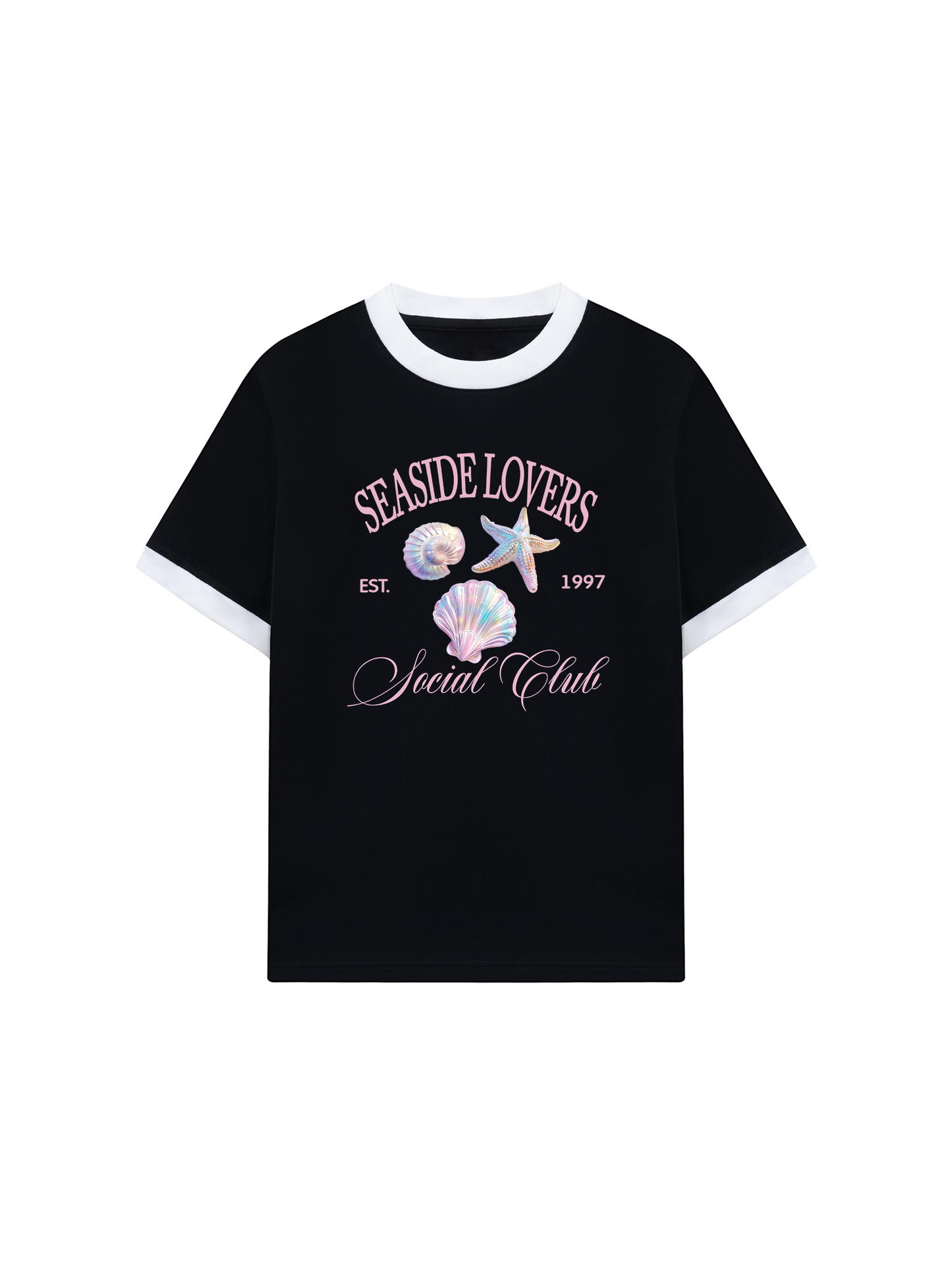 Áo Thun Ringer Relaxed Fit Ocean Hologram Seaside Lover