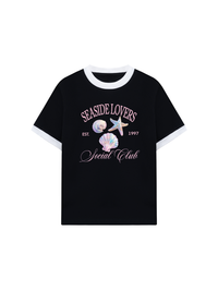 Áo Thun Ringer Relaxed Fit Ocean Hologram Seaside Lover