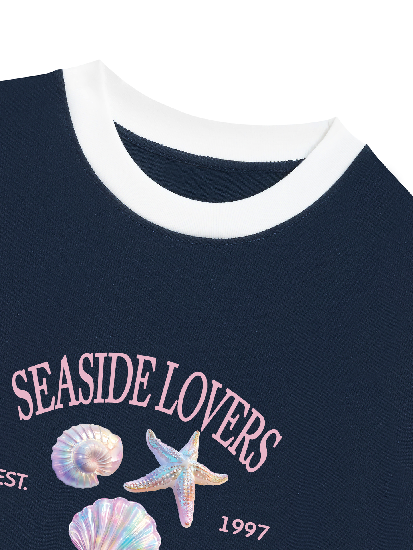 Áo Thun Ringer Relaxed Fit Ocean Hologram Seaside Lover