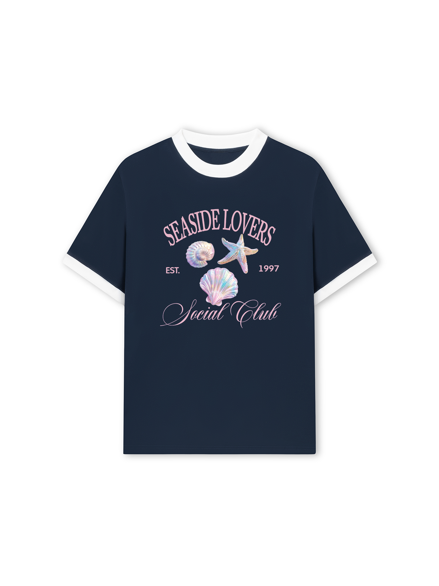 Áo Thun Ringer Relaxed Fit Ocean Hologram Seaside Lover