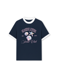 Áo Thun Ringer Relaxed Fit Ocean Hologram Seaside Lover