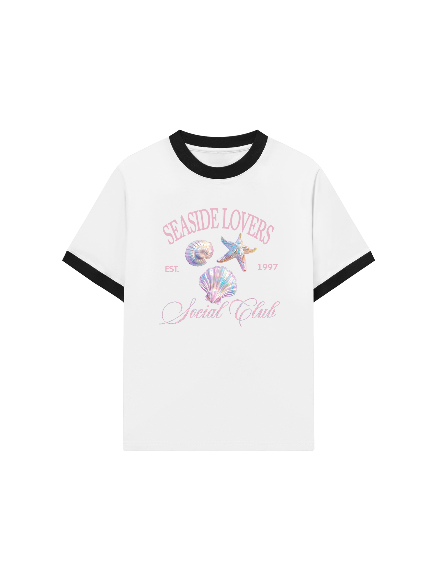 Áo Thun Ringer Relaxed Fit Ocean Hologram Seaside Lover