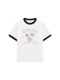 Áo Thun Ringer Relaxed Fit Ocean Hologram Seaside Lover