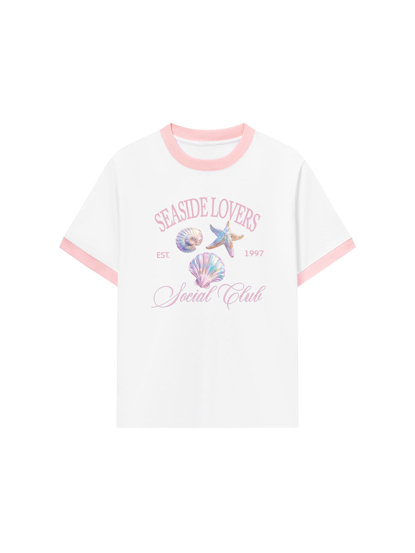 Áo Thun Ringer Relaxed Fit Ocean Hologram Seaside Lover