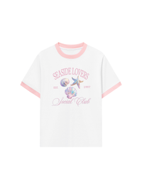 Áo Thun Ringer Relaxed Fit Ocean Hologram Seaside Lover