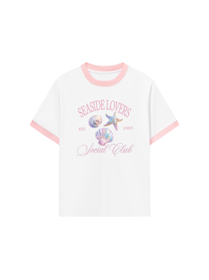 Áo Thun Ringer Relaxed Fit Ocean Hologram Seaside Lover