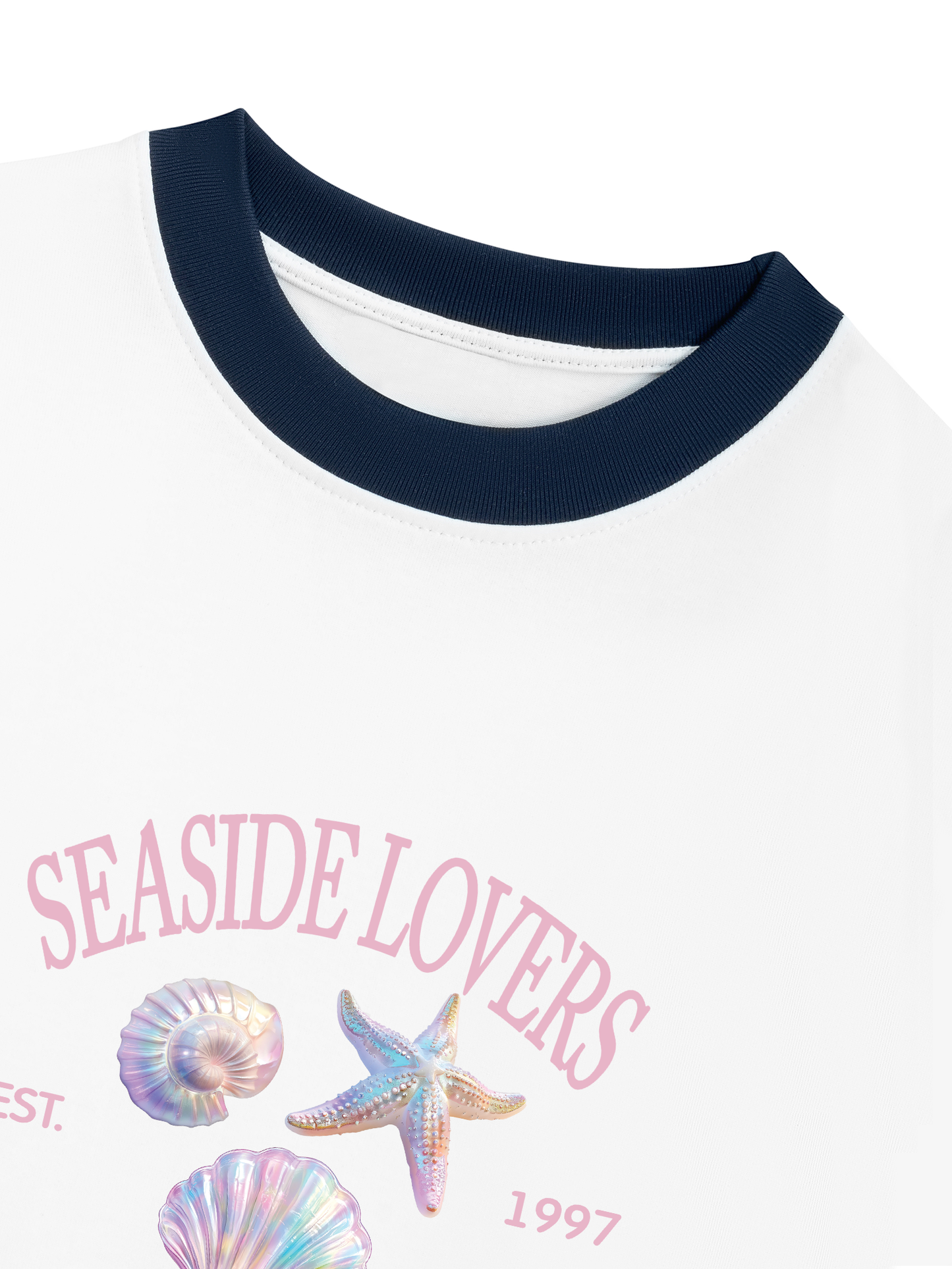 Áo Thun Ringer Relaxed Fit Ocean Hologram Seaside Lover