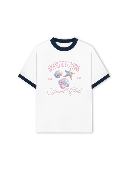 Áo Thun Ringer Relaxed Fit Ocean Hologram Seaside Lover