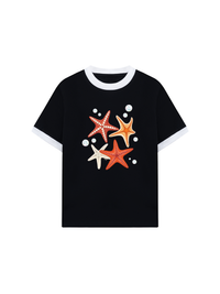 Áo Thun Ringer Relaxed Fit Ocean Orange StarFish