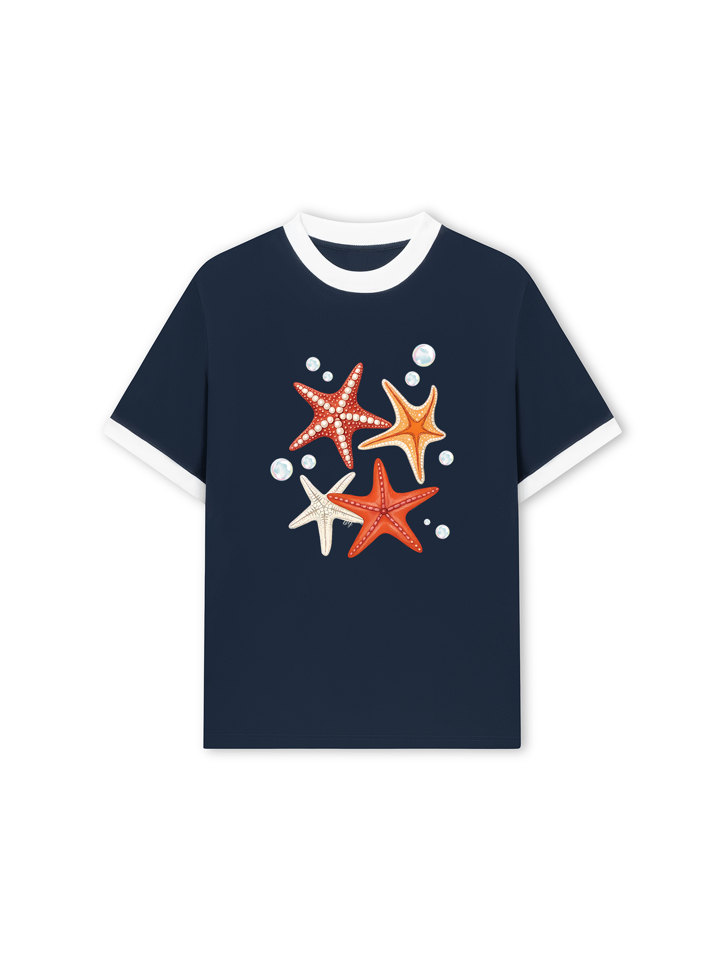 Áo Thun Ringer Relaxed Fit Ocean Orange StarFish