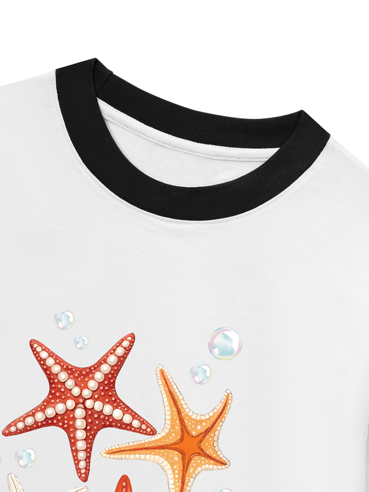 Áo Thun Ringer Relaxed Fit Ocean Orange StarFish