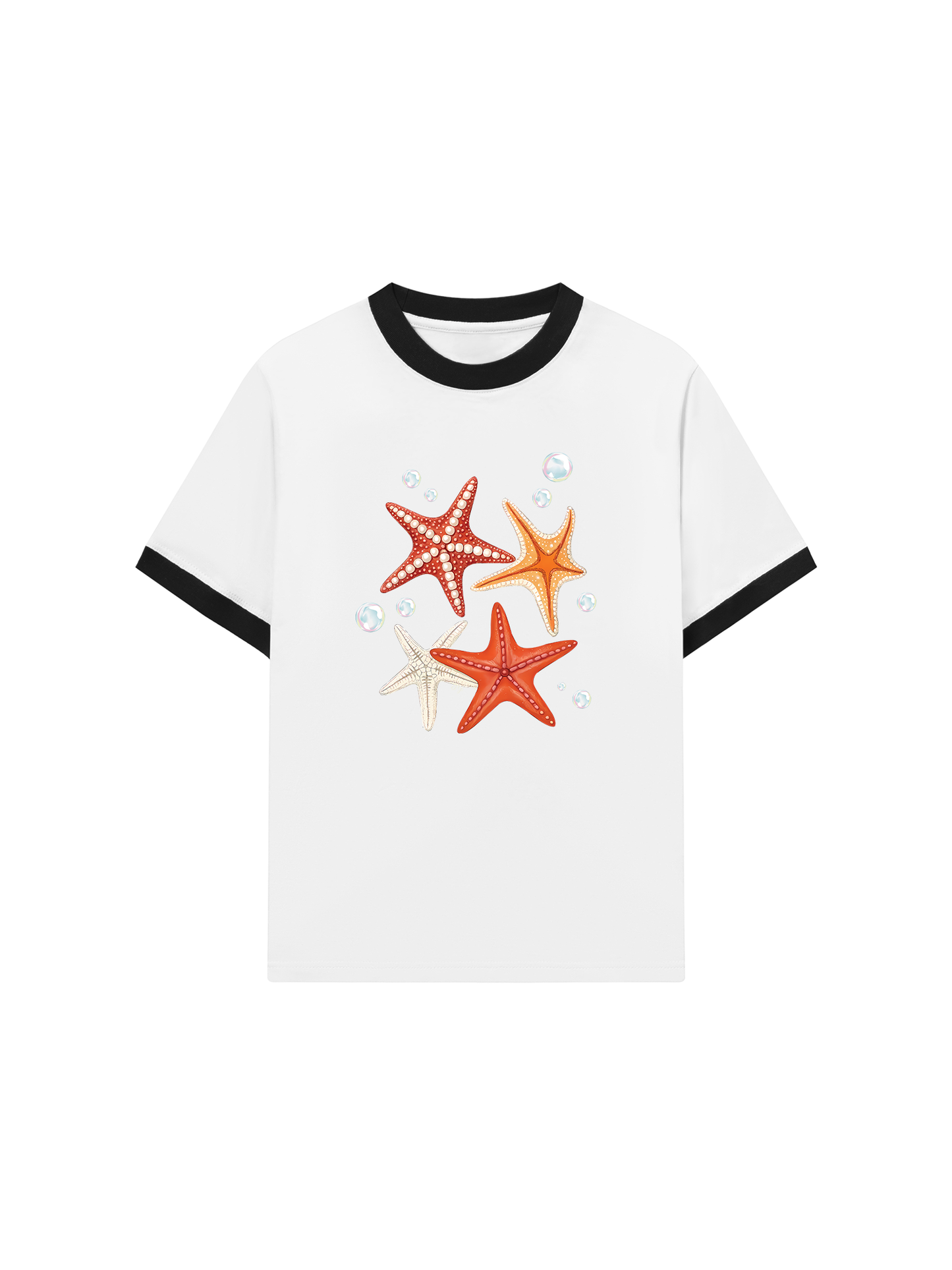 Áo Thun Ringer Relaxed Fit Ocean Orange StarFish
