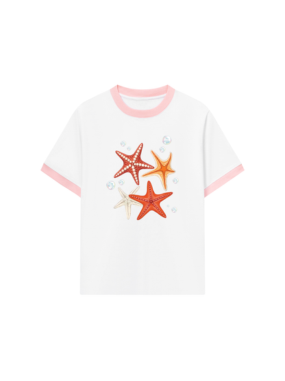 Áo Thun Ringer Relaxed Fit Ocean Orange StarFish