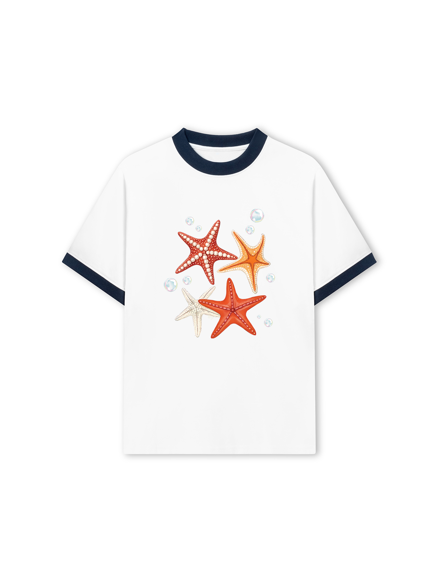 Áo Thun Ringer Relaxed Fit Ocean Orange StarFish