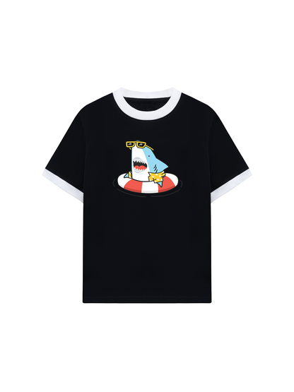 Áo Thun Ringer Relaxed Fit Ocean Baby Shark