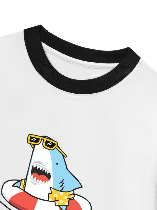 Áo Thun Ringer Relaxed Fit Ocean Baby Shark