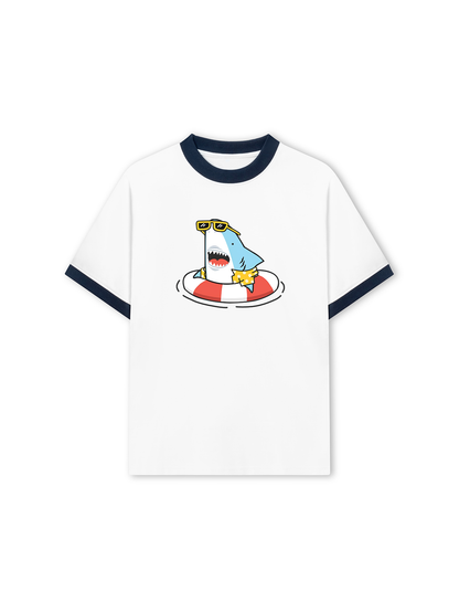 Áo Thun Ringer Relaxed Fit Ocean Baby Shark