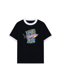Áo Thun Ringer Relaxed Fit Ocean Beach Vibes Shark